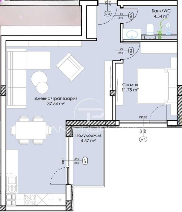 Продава се Двустаен апартамент в Пловдив, Младежки Хълм - 76 кв.м за 2009 €/кв.м - Снимка #1