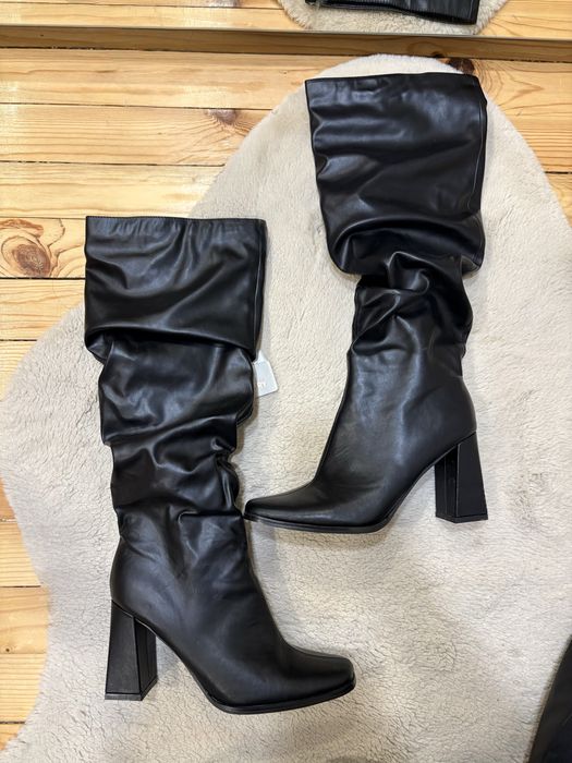 Черни кожени ботуши Jenny fairy