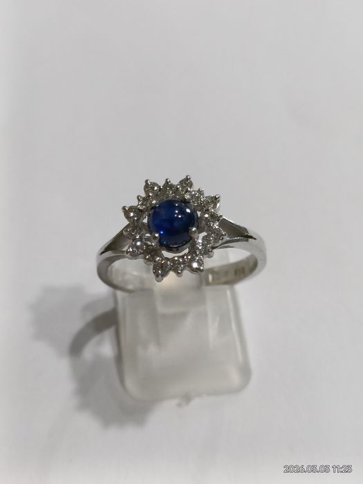 Vind inel din aur 18kt cu safir și diamante