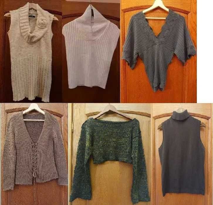 Pulovere: albe/albastru/maro/negru M bumbac/lana/acril, absolut NOI