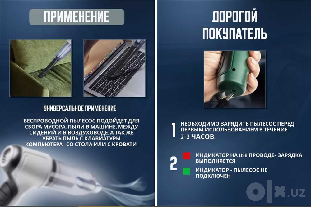 Пылесос для автомобиль Беспроводный 12 Вольт Доставка бесплатно