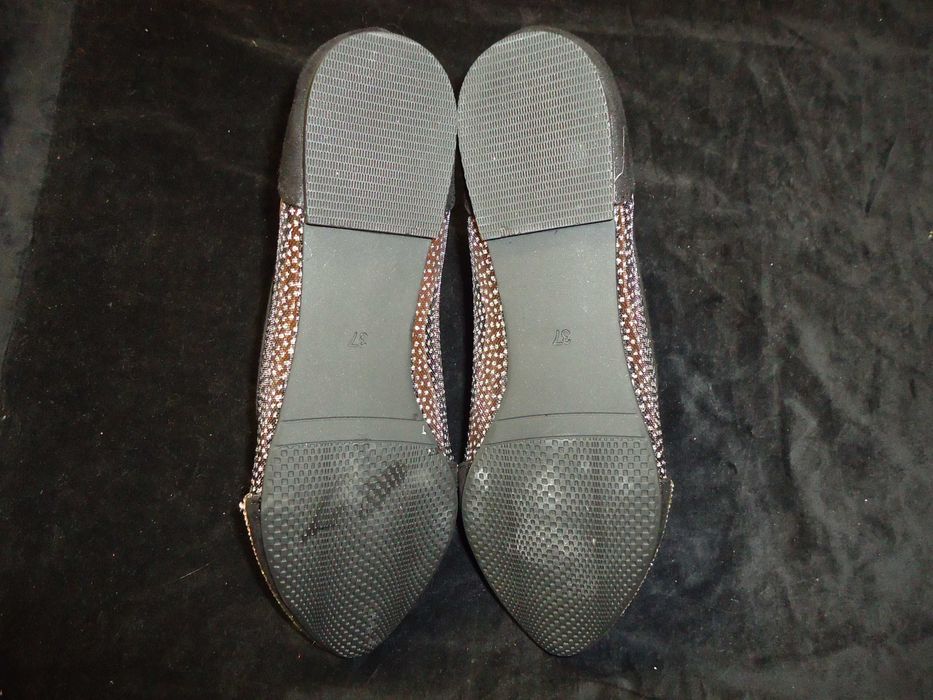 Balerini dama negri piele cristale tul glitter made in USA opincute