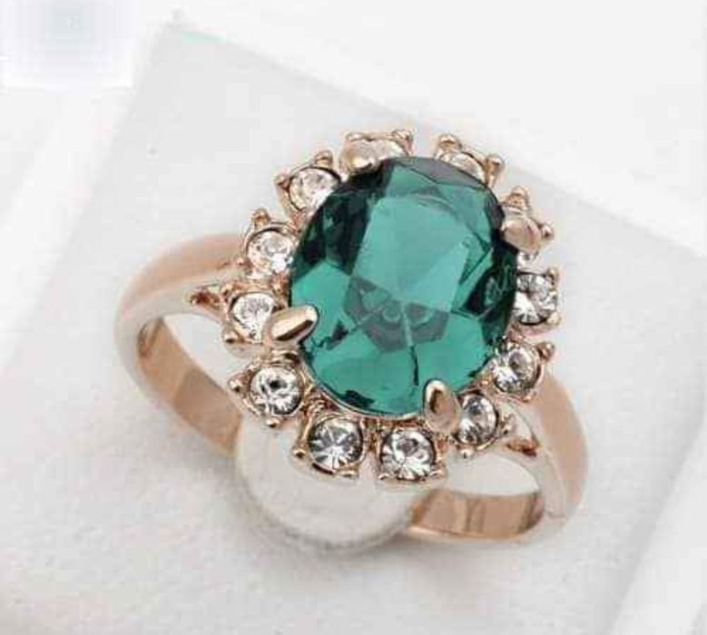 24К Лимитирана Серия Зелен,Син,Червен Циркон Дамски Пръстени 24К Златн