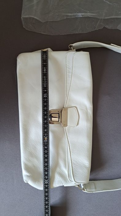 Чанта бяла естествена кожа Vittoria Mango, Italia