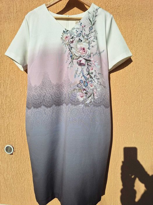 Rochie ocazie La Vian mărimea 44 - Imprimeu Floral & Degrade