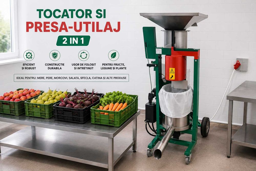 Utilaje pentru producția sucului natural – Spălare, Tocare/Zdrobire, Presare, Pasteurizare și Ambalare