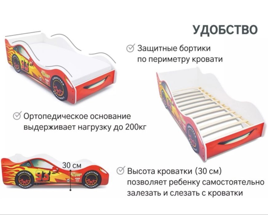 Детская кроватка машина