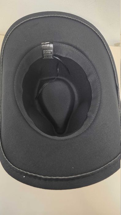 Pălărie cowboy western unisex cu bandă decorativă detașabilă – Negru M