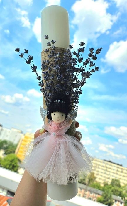 Lumanare botez fetita Printesa si levantica