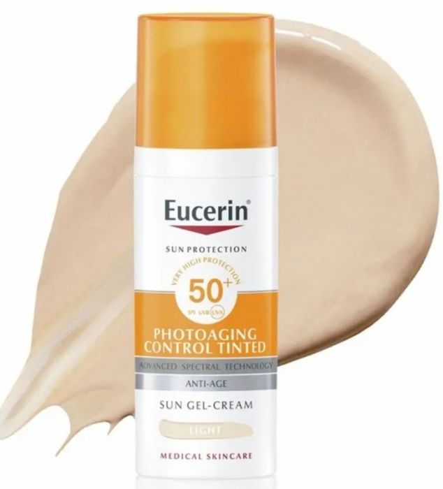 Eucerin Sun Photoaging Control Слънцезащитен оцветен гел-крем за контрол на фотостареенето SPF50+ Светъл нюанс 50 мл