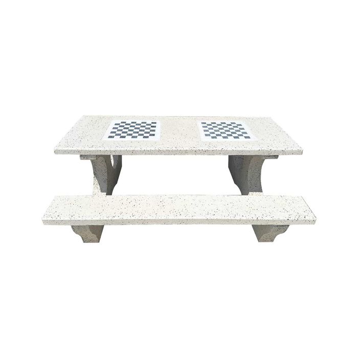 Set masa cu banci si table de sah din marmura