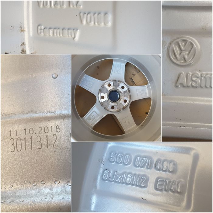 jante aliaj 16; 5x112;  originale Vw Golf 5, 6, 7, Caddy, Touran,jetta