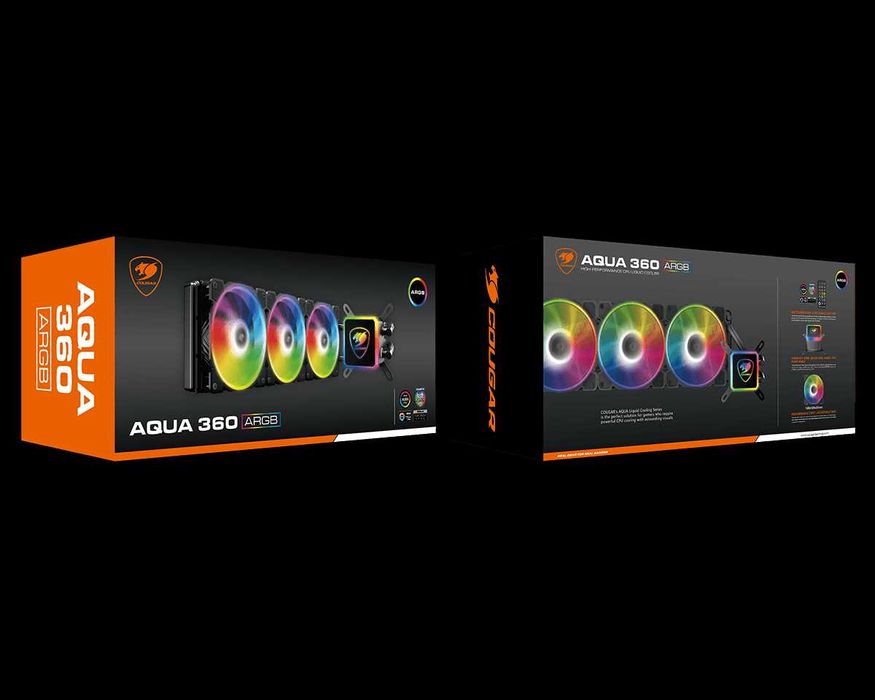 Ново ! Водно охлаждане Cougar AIO Aqua ARGB 360 All-In-One RGB