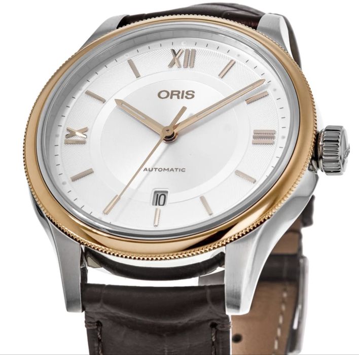 Oris Classic Date Automatic Silver Dial Brown Leather