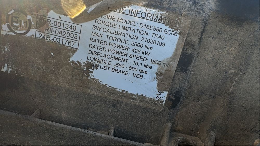 Вольво D16E580 запч