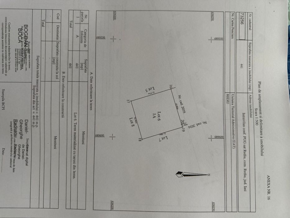 Vand 2 parcele 441mp/442mp  pret pe parcela 40.000€Platou Beldiman 1Decembrie Valea Lupului