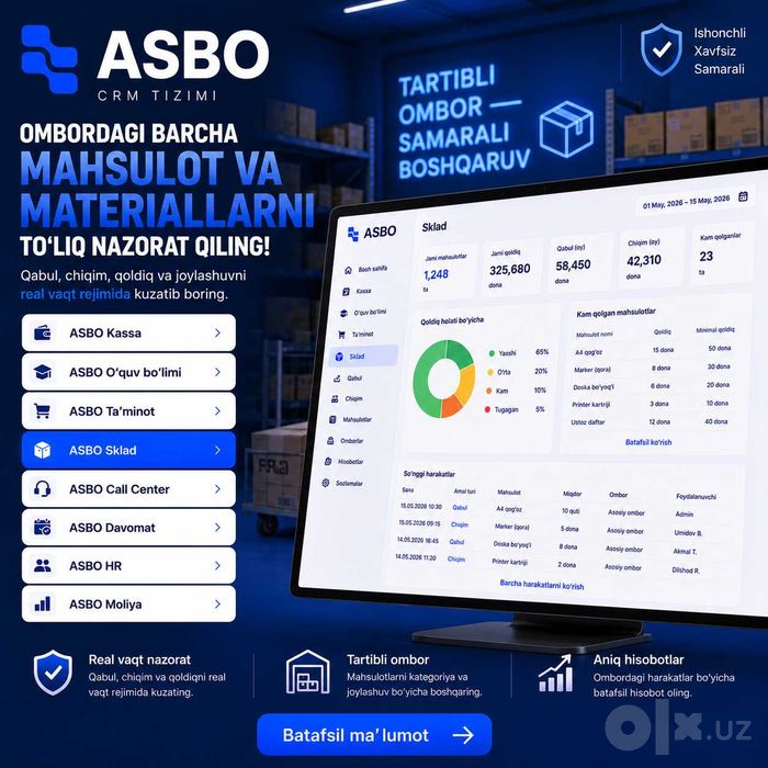 Xususiy Maktab CRM Dasturi | Maktab Boshqaruv Tizimi