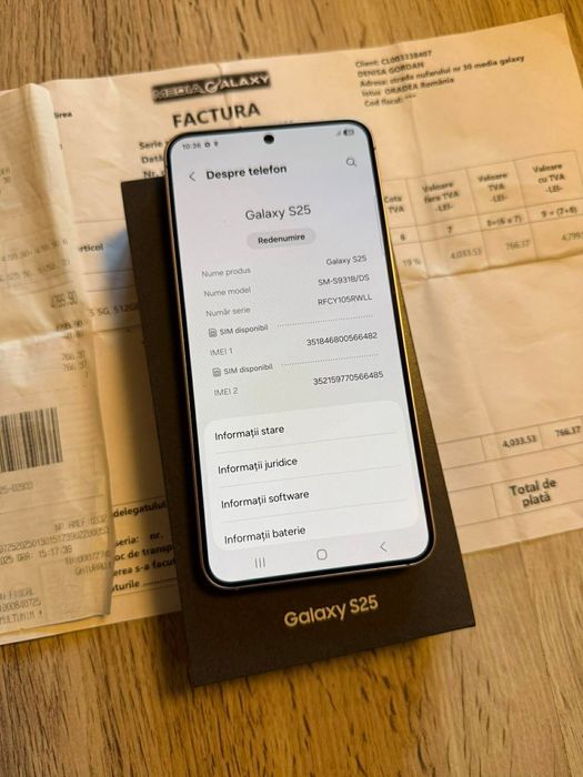 Vand Sau Shimb Samsung Galaxy S25 5G Silver Shadow 512Gb Dual Sim