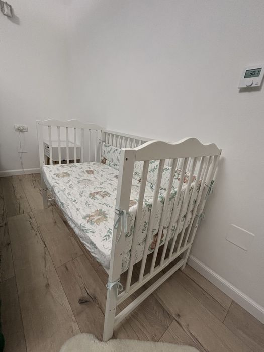 Pat +saltea 120x60+ aparatori laterale