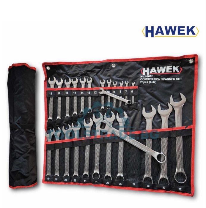 Звездогаечни ключове 25 броя 6-32мм HAWEK