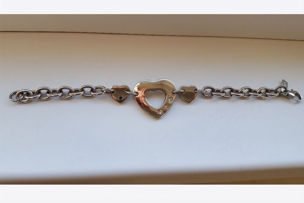 Ефектен колан с камъни цирконии, 94-101см и  дамска гривна Zable