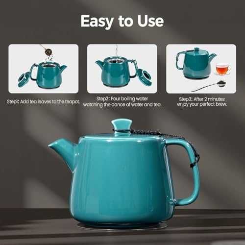 Нов Чайник 600 мл порцелан топлоустойчив със сваляем инфузер за чай