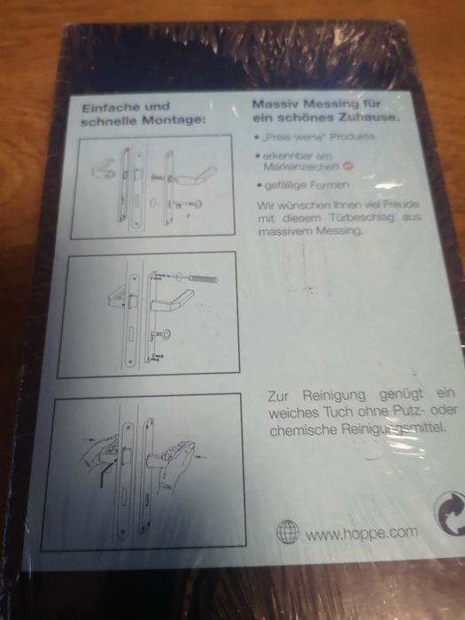 Maner usa interior, HOPPE Munchen, cu slid pentru cheie, alama