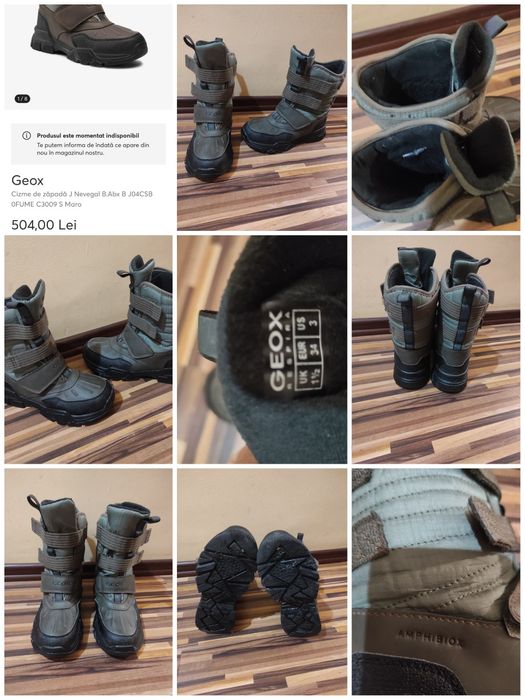 Ghete copii  pt zăpadă MEINDL Columbia Geox, mărimea 32-33_34-35