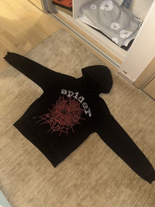 SP5DER Rhinestone OG Web V2 ,,Black” Hoodie