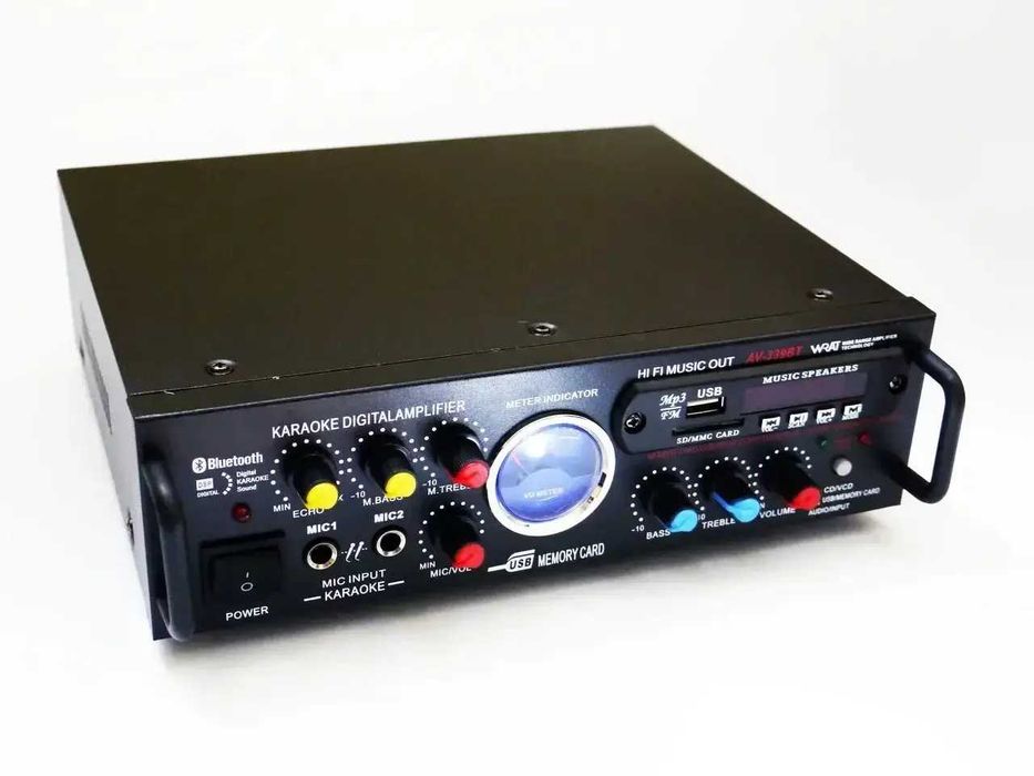 Усилвател UKC AV-339B с Bluetooth и караоке, FM, SD, USB, BLT, 2x120W