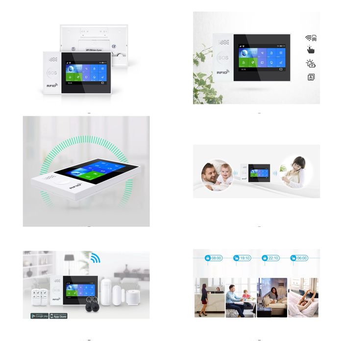 Alarma apartament Wireless LCD 4.3" Wifi GSM 4G, Onshop, Tuya Smart, 2x pir, Alb