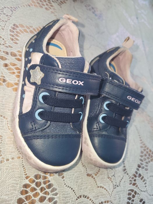 Pantofi Geox sport roz si bleomarin din piele nr 20