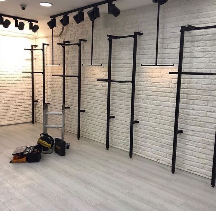 Стеллажи для магазинов одежды,рельсы,регулировочные стеллажи