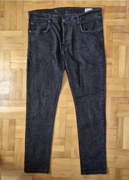 Blugi Premium Pour Homme, Denim Stretch, Negru, Bărbați - 36/32