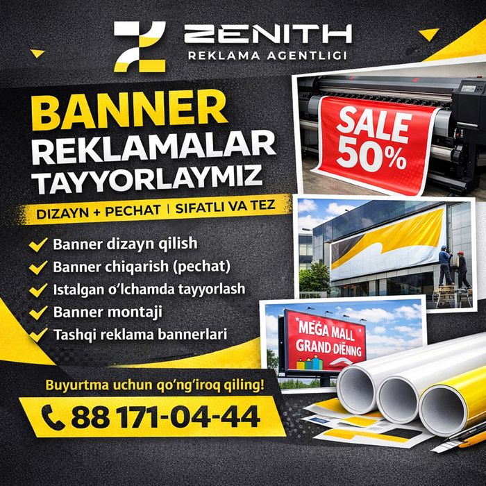 Banner reklamalar tayyorlash | Dizayn va pechat