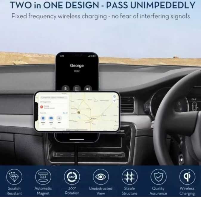 Suport MagSafe Auto, Incarcare Wireless, iPhone, culoare Negru