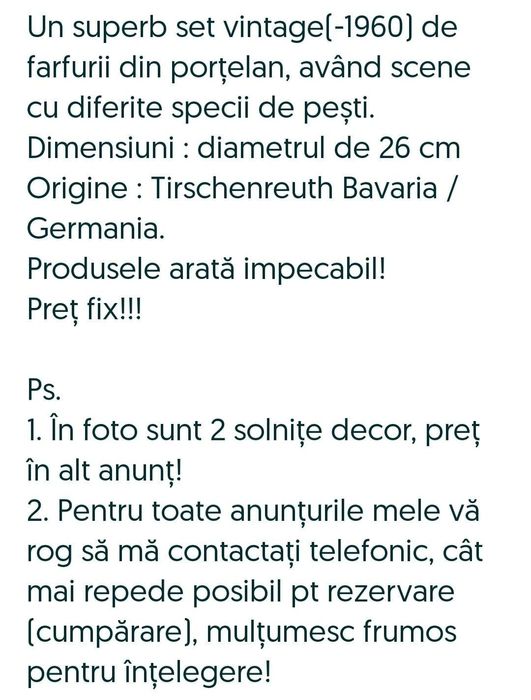 Set farfurii cu pește