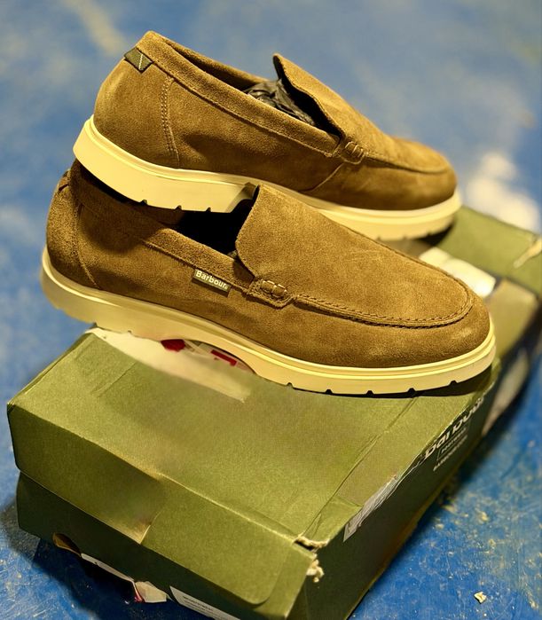 НОВИ!!! Мъжки велурени обувки Barbour Carty Loafer, Taupe Suede,42 (UK 8)