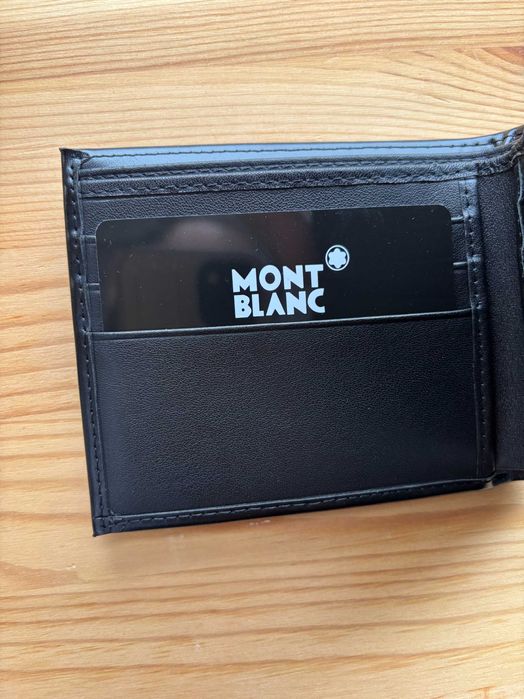 Portofel Montblanc barbatesc. Negru, piele naturala, Nou