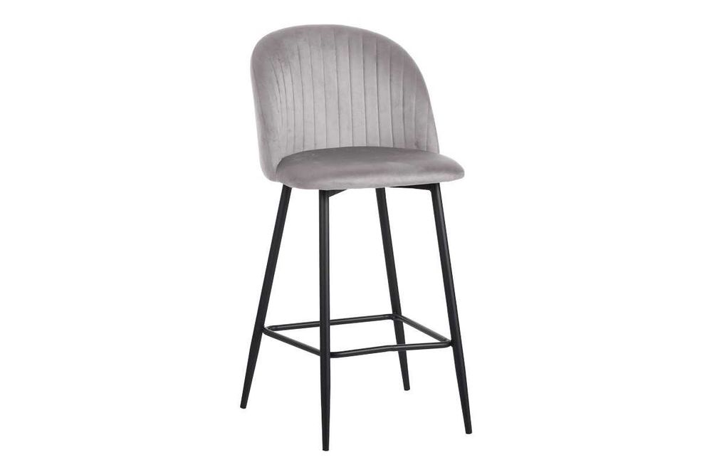 Бар стол Puzzle-home 4 цвята, Метална основа, Кадифе, 53х46.5х96.5см.