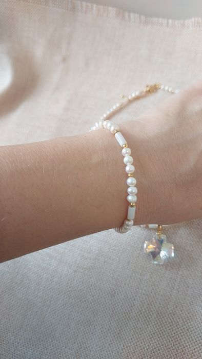 Чокер и браслет из жемчуга