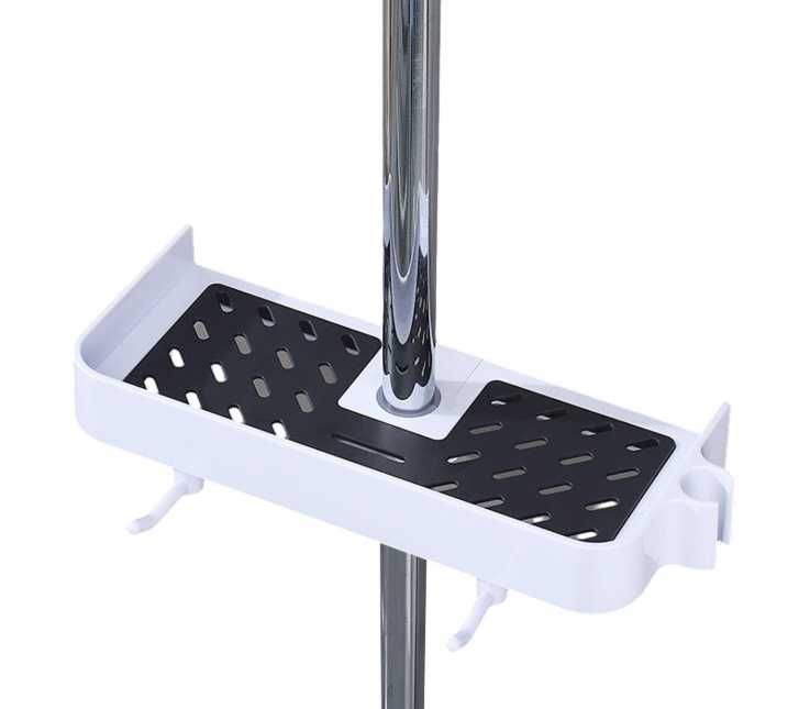 Set organizator pentru coloana de dus, 27x12 cm, alb si negru