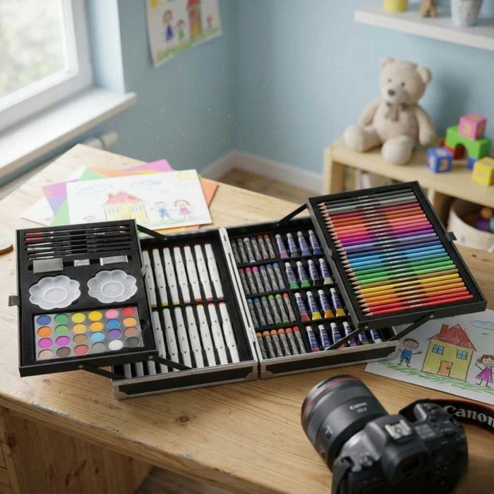 Комплект за рисуване Nassau - 132 части, в метално куфарче