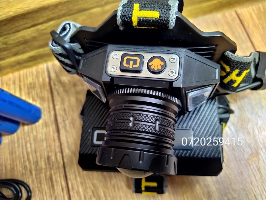 Lanterna Frontala Puternica cu LED dublu tip laser, senzor miscare