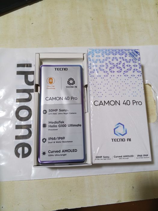 Обмен текно камон 40 про 8/256гб 4g кор док.