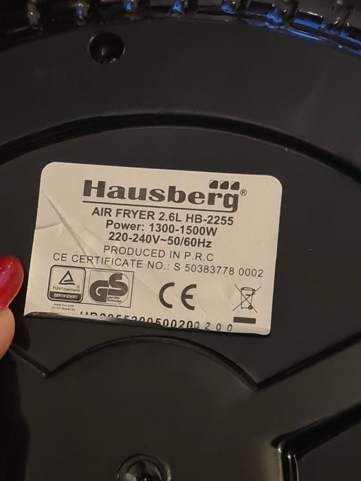 Air fryer Hausberg 2.6L HB 2255 (friteuza cu aer cald) - airfryer