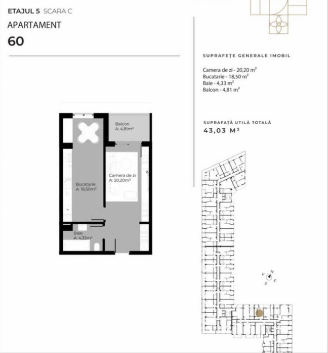 Vanzare 2 camere SDC - Sopor finisat