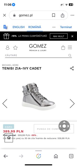 Sneakers Michael Kors originali Dama marime 38