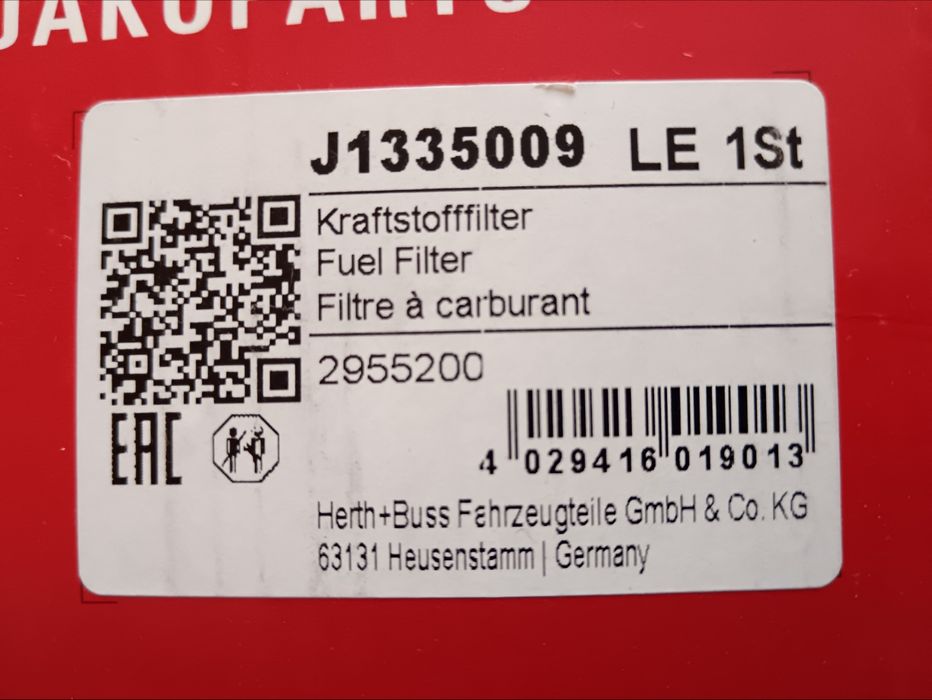 Горивен филтър HERTH+BUSS JAKOPARTS J1335009