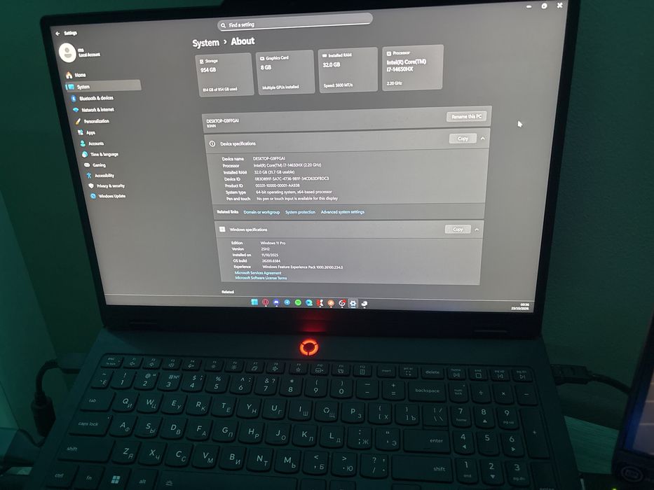 Игровой ноутбук 5050, i7-14650hx, 32gb ram, 240 hz, 1000 tb ssd